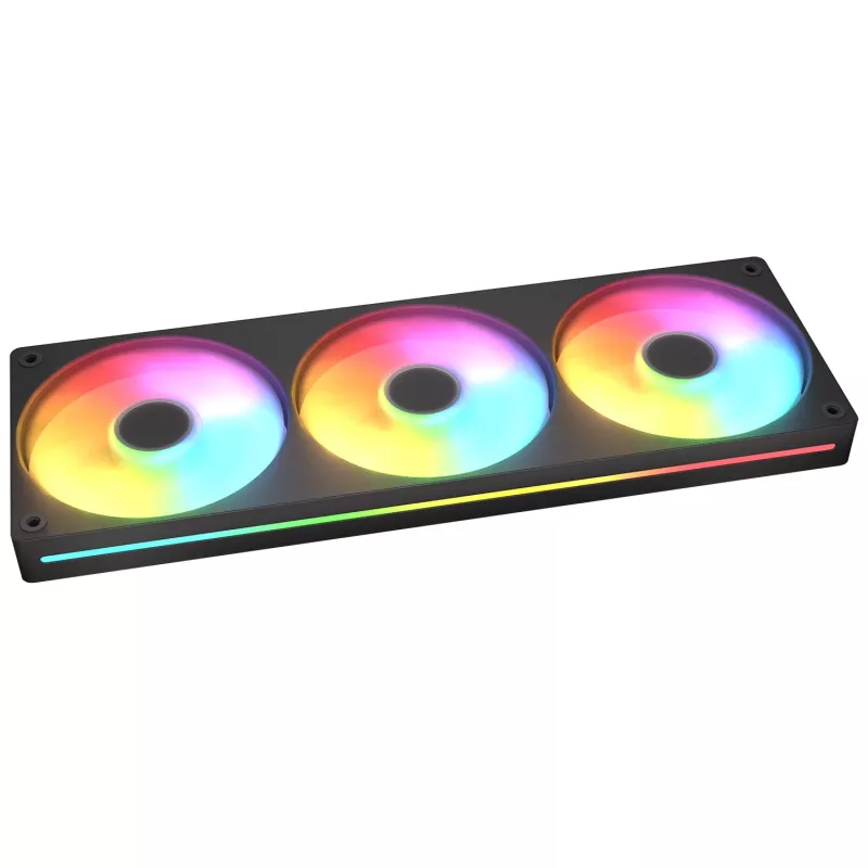 Cougar Unity360-FB Single-Frame 360 ARGB PWM Forward, 120mm×3, 700–2500 RPM, FDB, 5.4 mmH2O, preto