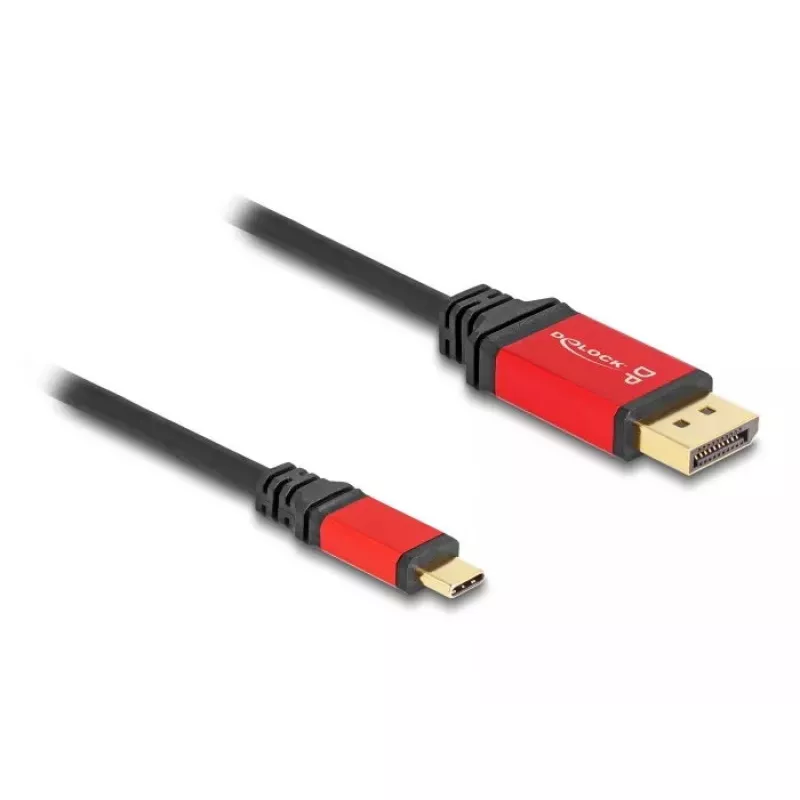 Cabo DELOCK USB Type-C para DisplayPort 8K 30Hz HDR 2m vermelho