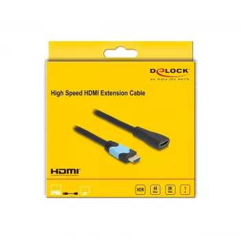 Cabo de extensão HDMI High Speed DeLOCK 48 Gbit/s 8K 60 Hz 1 m