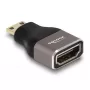 Adaptador HDMI DeLOCK Mini-C macho para A fêmea 8K 60 Hz cinzento metal