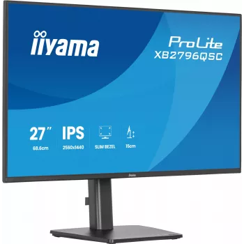 Monitor LED IIYAMA ProLite XB2796QSC-B1 27 polegadas IPS Quad HD 2560x1440, 4 ms, USB-C, altifalantes, altura ajustável, VESA