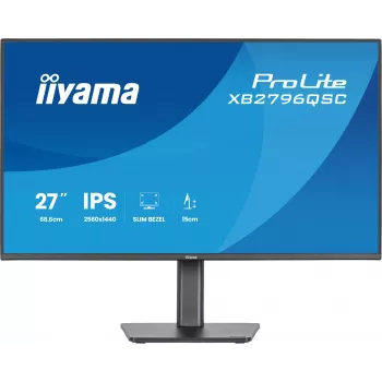 Monitor LED IIYAMA ProLite XB2796QSC-B1 27 polegadas IPS Quad HD 2560x1440, 4 ms, USB-C, altifalantes, altura ajustável, VESA