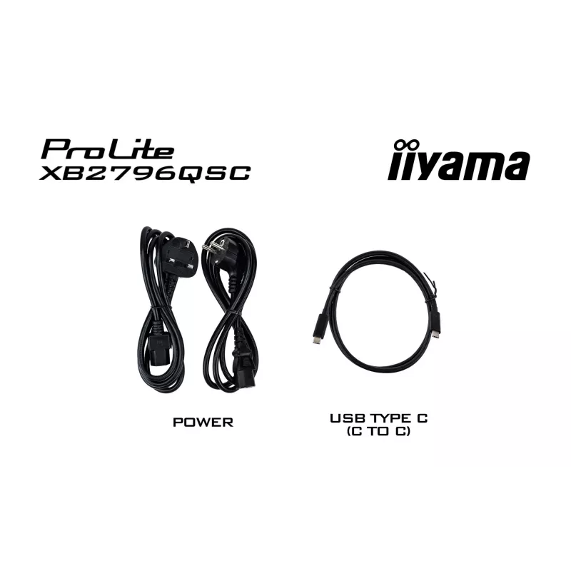 Monitor LED IIYAMA ProLite XB2796QSC-B1 27 polegadas IPS Quad HD 2560x1440, 4 ms, USB-C, altifalantes, altura ajustável, VESA