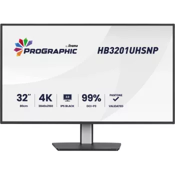 Monitor LCD IIYAMA 32 polegadas ProGraphic HB3201UHSNP-B1 4K UHD IPS com USB-C e DisplayPort