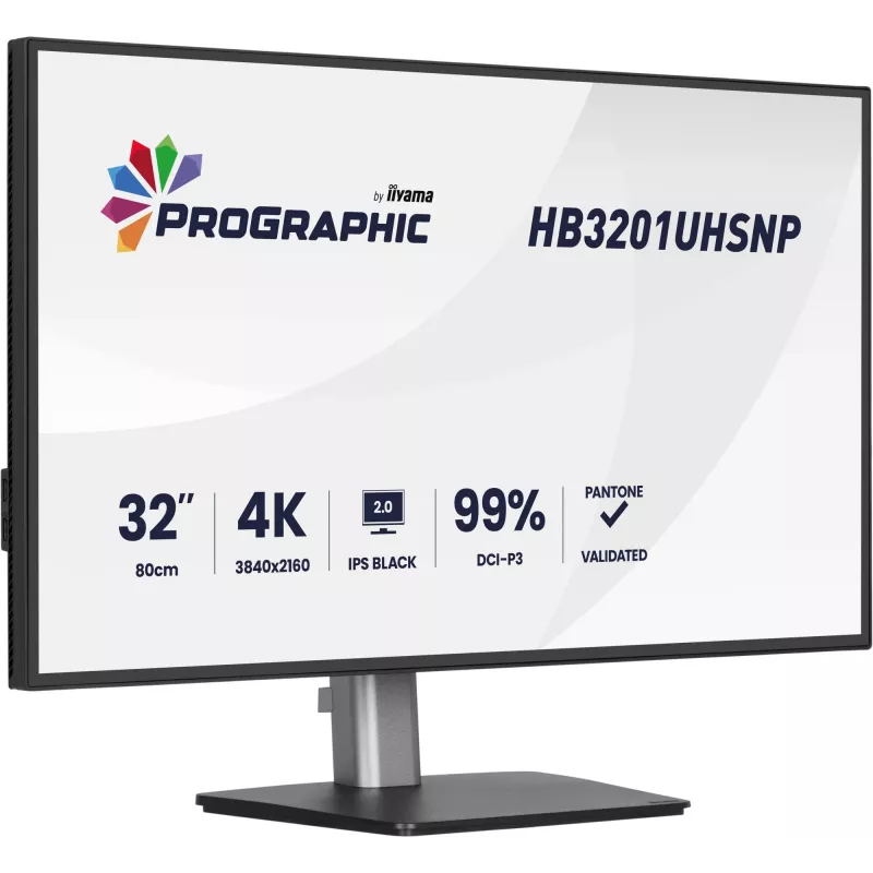 Monitor LCD IIYAMA 32 polegadas ProGraphic HB3201UHSNP-B1 4K UHD IPS com USB-C e DisplayPort