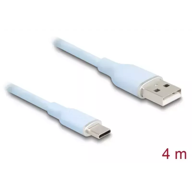 Cabo USB DeLOCK USB 2.0 4 m USB A USB C azul 81224