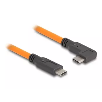 Cabo USB DeLOCK USB Type-C macho para USB Type-C macho 90° angular 1 m laranja