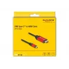 Cabo DeLOCK USB Type-C para HDMI 8K 60Hz HDR 3m vermelho
