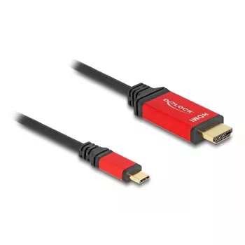 Cabo DeLOCK USB Type-C para HDMI 8K 60Hz HDR 3m vermelho