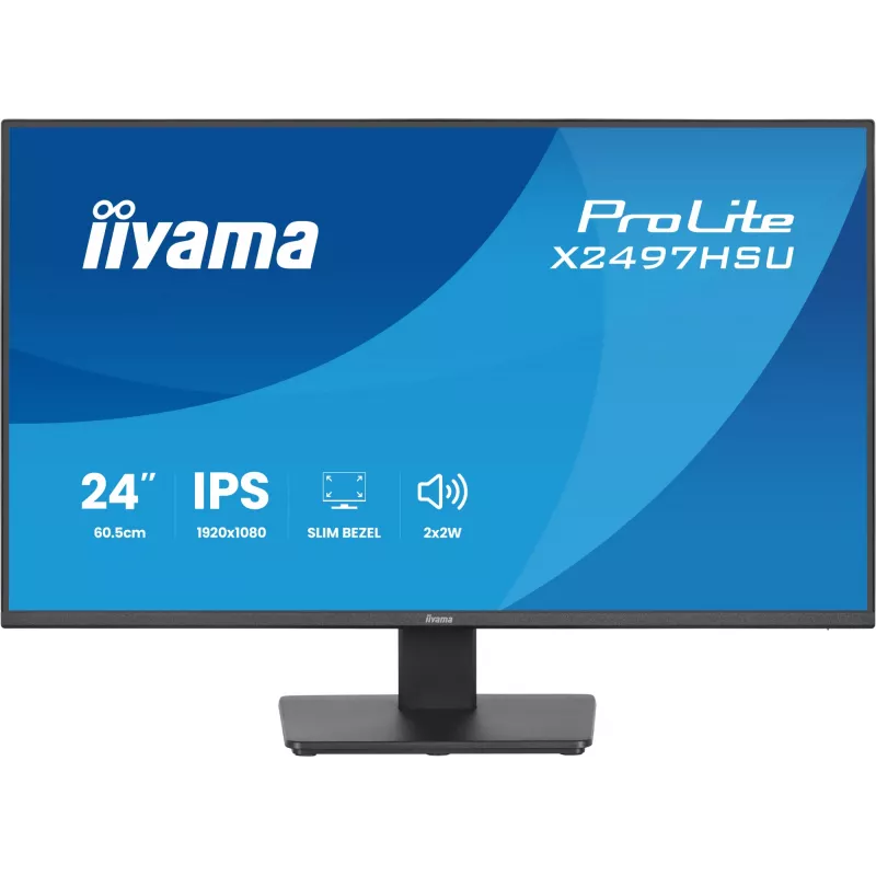 Monitor IIYAMA ProLite X2497HSU-B1 23,8 polegadas (60,5 cm) Full HD IPS 1920×1080 4 ms USB‑C 2×, altifalantes, VESA, preto