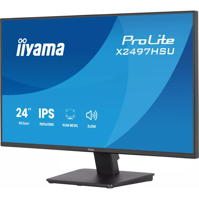 Monitor IIYAMA ProLite X2497HSU-B1 23,8 polegadas (60,5 cm) Full HD IPS 1920×1080 4 ms USB‑C 2×, altifalantes, VESA, preto