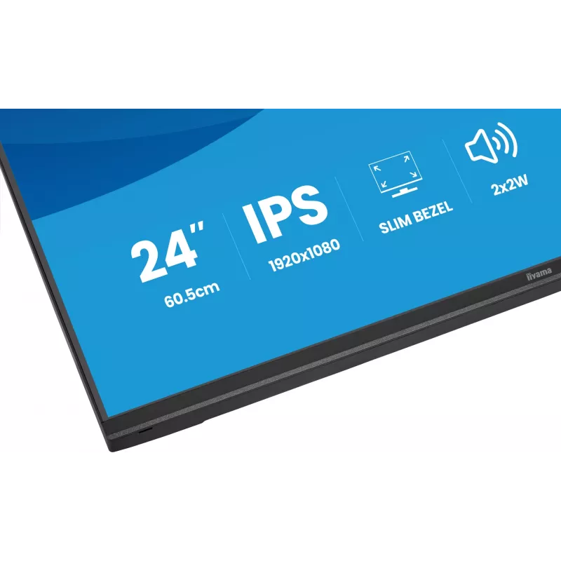 Monitor IIYAMA ProLite X2497HSU-B1 23,8 polegadas (60,5 cm) Full HD IPS 1920×1080 4 ms USB‑C 2×, altifalantes, VESA, preto