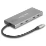 DELOCK hub USB 3.2 Gen 2 Type-C 7 portas (4×Type-C, 3×Type-A) 10 Gbit/s cinzento