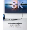 ICY BOX adaptador USB Type-C para 3x HDMI, USB 3.2 Gen 2 (3.1 Gen 2) Type-C, HDMI, 10000 Mbit/s, 144 Hz, 3840 x 2160, 7680 x 4320, 7680 x 4320 píxeis