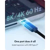 ICY BOX adaptador USB Type-C para 3x HDMI, USB 3.2 Gen 2 (3.1 Gen 2) Type-C, HDMI, 10000 Mbit/s, 144 Hz, 3840 x 2160, 7680 x 4320, 7680 x 4320 píxeis