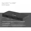 Switch KVM club 3d Dual USB-C para HDMI, 2 portas, 4K UHD 3840x2160, consola USB-C, 65W PD, preto
