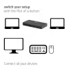 Switch KVM club 3d Dual USB-C para HDMI, 2 portas, 4K UHD 3840x2160, consola USB-C, 65W PD, preto