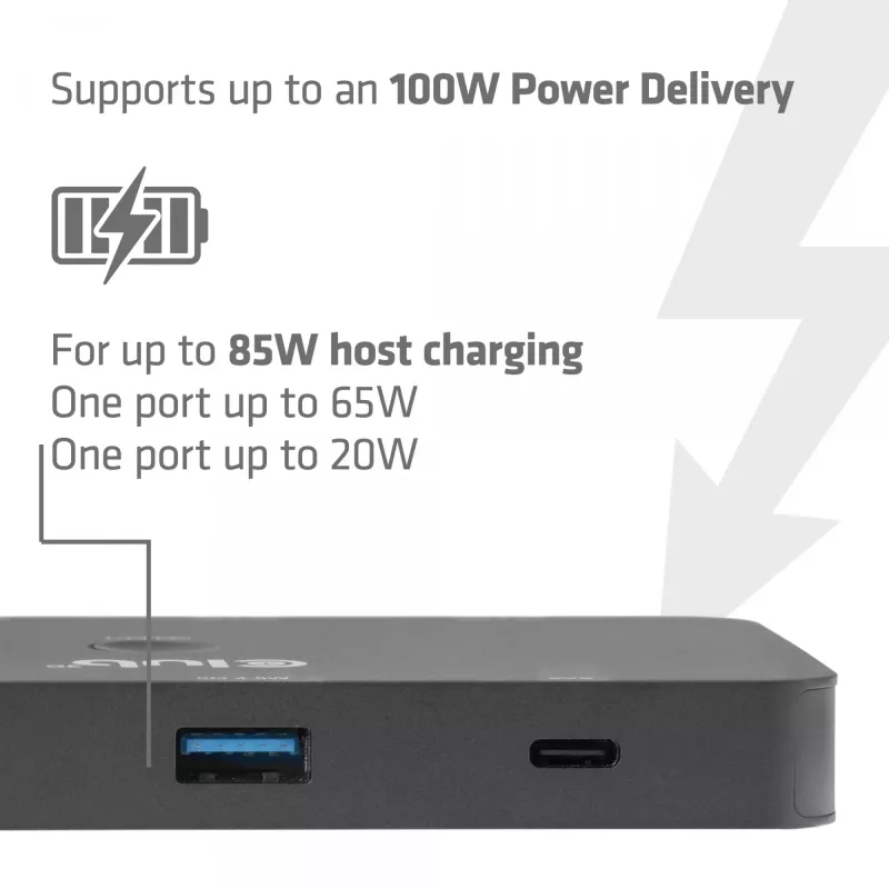 Switch KVM club 3d Dual USB-C para HDMI, 2 portas, 4K UHD 3840x2160, consola USB-C, 65W PD, preto