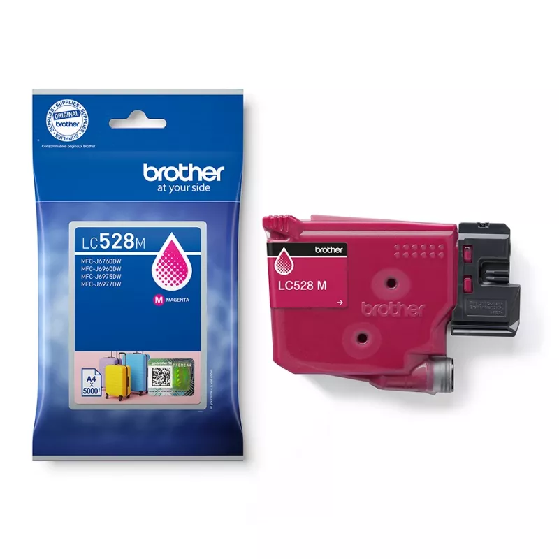 Cartucho de tinta Brother LC528M original magenta, embalagem individual, alcance 5000 páginas