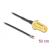 Cabo coaxial DeLOCK 12660 0,5m RP-SMA MHF 4L LK preto