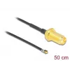 Cabo coaxial DeLOCK 12666 0,5 m SMA MHF 4L LK preto