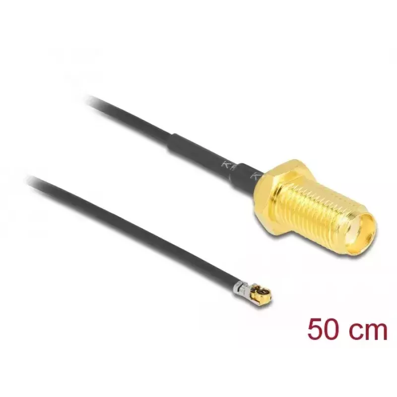 Cabo coaxial DeLOCK 12666 0,5 m SMA MHF 4L LK preto