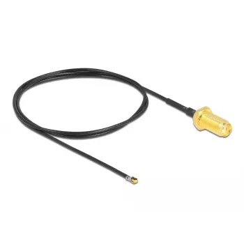 Cabo coaxial DeLOCK 12666 0,5 m SMA MHF 4L LK preto