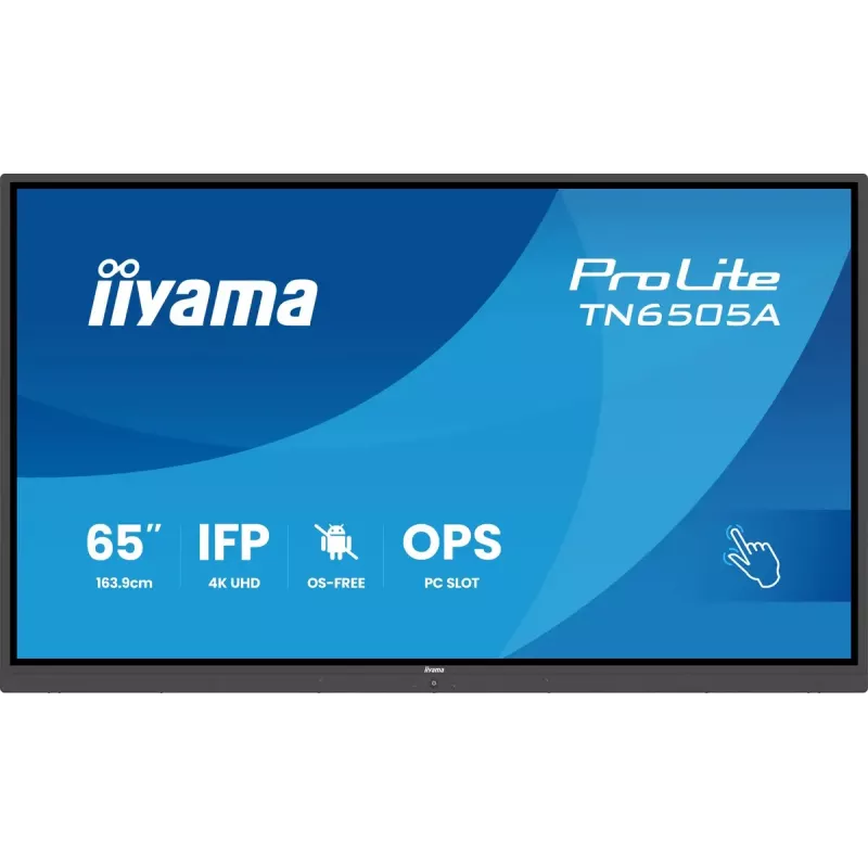 iiyama TN6505A-B1AG ecrã de sinalização Ecrã interativo 163,8 cm (64,5 inch) 500 cd/m² 4K Ultra HD preto Touchscreen