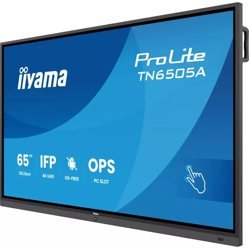 iiyama TN6505A-B1AG ecrã de sinalização Ecrã interativo 163,8 cm (64,5 inch) 500 cd/m² 4K Ultra HD preto Touchscreen