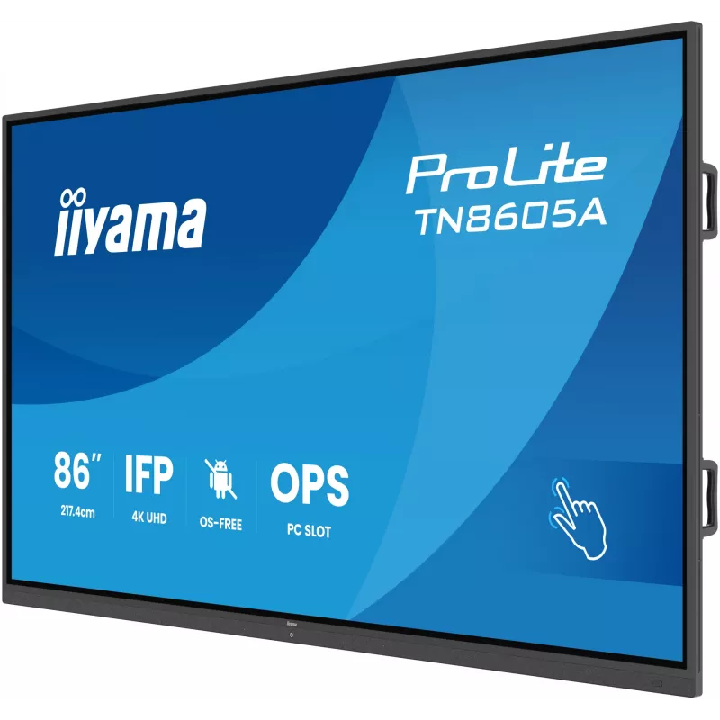 iiyama TN8605A-B1AG ecrã de sinalização Ecrã interativo 2,17 m (85,6 inch) 500 cd/m² 4K Ultra HD preto Touchscreen