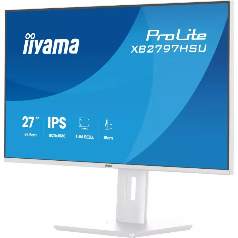 iiyama ProLite XB2797HSU-W1 monitor de computador 68,6 cm (27 inch) 1920 x 1080 píxeis Full HD LED branco