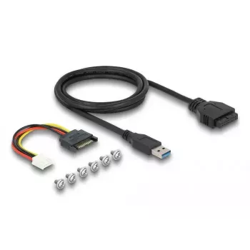 Painel frontal USB 3,5 polegadas DeLOCK 2 x USB Type-C 2 x USB Type-A preto