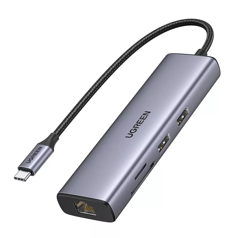 Hub USB-C UGREEN 90568 2 USB 3.0 HDMI RJ45 SD TF porta PD