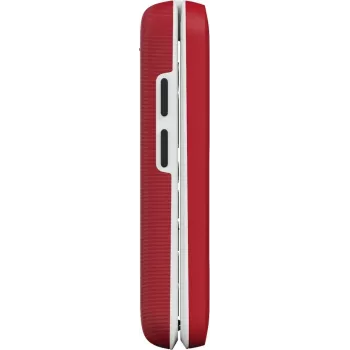 Telemóvel básico Doro Leva E30 telemóvel de concha, 2,8 polegadas (7,11 cm) 320x240, Single-SIM, câmara 0,3 MP, 1150 mAh, IP55, vermelho/branco