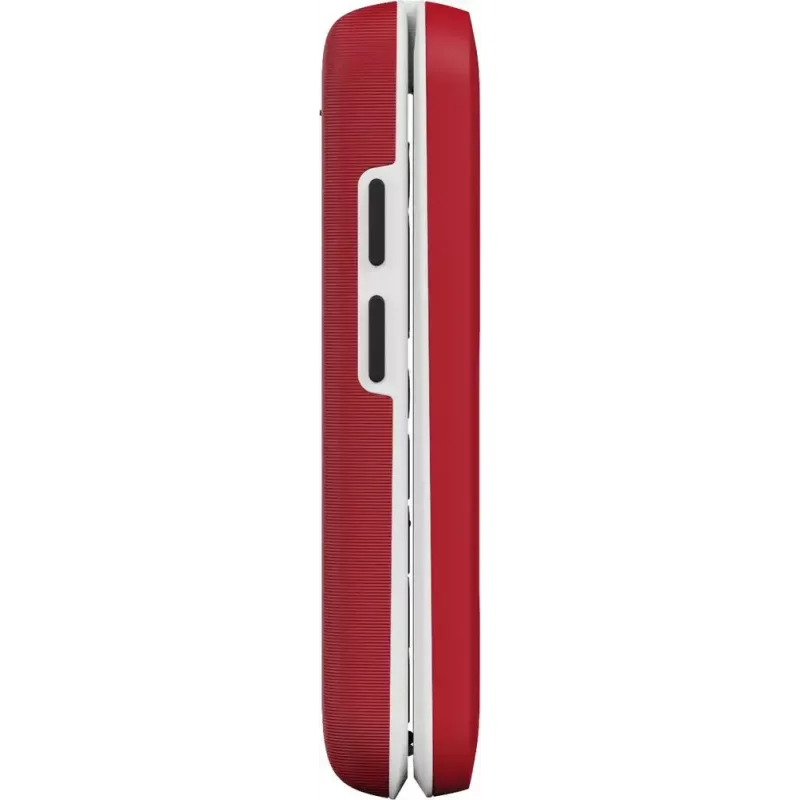 Telemóvel básico Doro Leva E30 telemóvel de concha, 2,8 polegadas (7,11 cm) 320x240, Single-SIM, câmara 0,3 MP, 1150 mAh, IP55, vermelho/branco