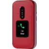 Telemóvel básico Doro Leva E30 telemóvel de concha, 2,8 polegadas (7,11 cm) 320x240, Single-SIM, câmara 0,3 MP, 1150 mAh, IP55, vermelho/branco