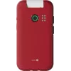 Telemóvel básico Doro Leva E30 telemóvel de concha, 2,8 polegadas (7,11 cm) 320x240, Single-SIM, câmara 0,3 MP, 1150 mAh, IP55, vermelho/branco