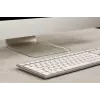Teclado USB com fio Cherry KC 6000C para Mac – QWERTY nórdico, interruptores de tesoura, prateado, cabo de 1,8 m