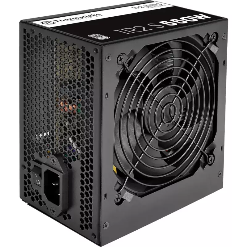 Fonte de alimentação THERMALTAKE TR2 S 550W, ATX, 20+4 pinos, 80 PLUS, ventoinha de 120 mm, preto