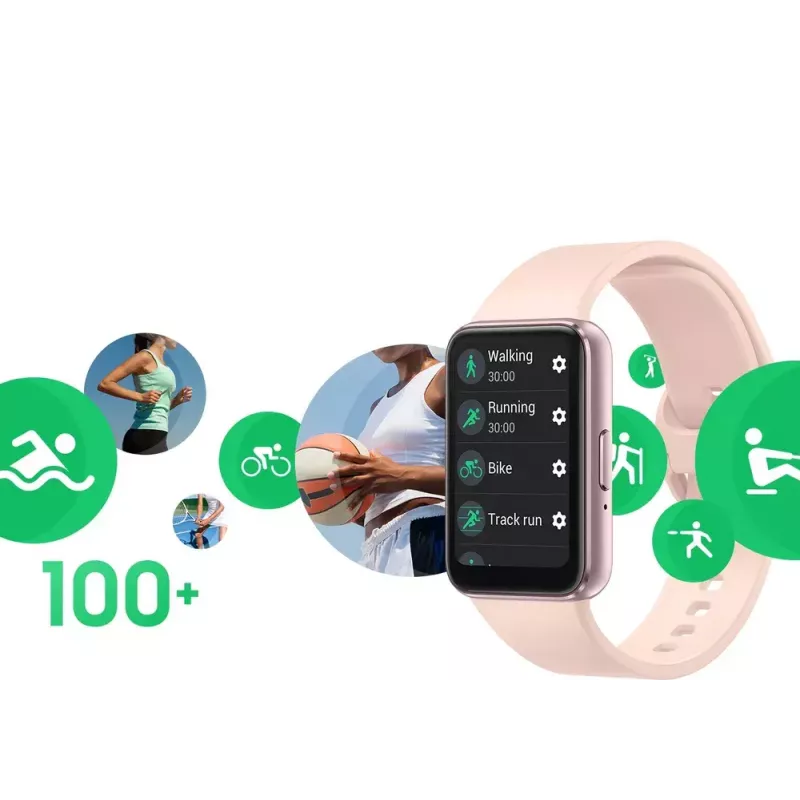 Samsung Galaxy Fit3 4,06 cm (1,6 polegadas) AMOLED 40 mm digital 256 x 402 píxeis ecrã tátil prateado
