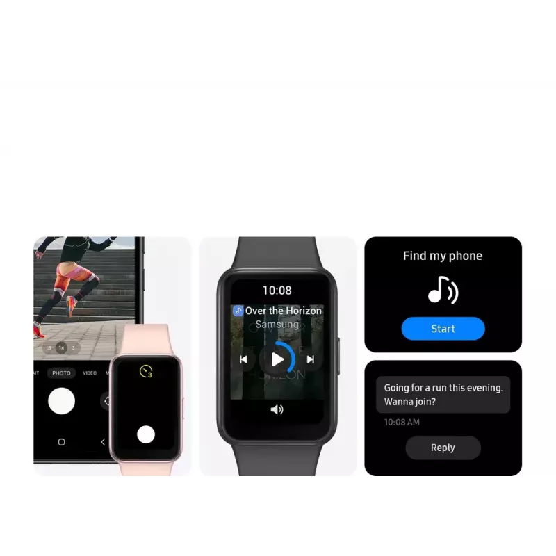 Samsung Galaxy Fit3 4,06 cm (1,6 polegadas) AMOLED 40 mm digital 256 x 402 píxeis ecrã tátil prateado