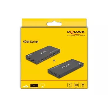Comutador HDMI DeLOCK 4 x entrada HDMI para 1 x saída HDMI 8K 60 Hz preto