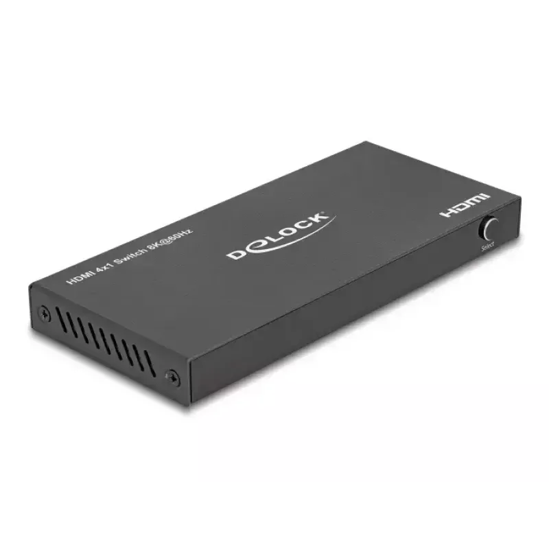Comutador HDMI DeLOCK 4 x entrada HDMI para 1 x saída HDMI 8K 60 Hz preto