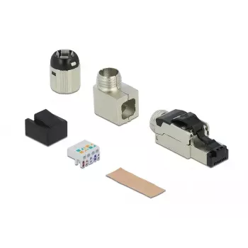 Ficha RJ45 de montagem em campo Cat.6A metal angular DeLOCK 86289
