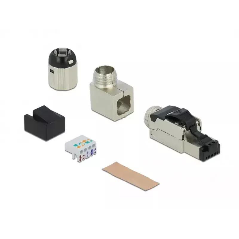 Ficha RJ45 de montagem em campo Cat.6A metal angular DeLOCK 86289