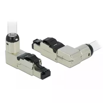 Ficha RJ45 de montagem em campo Cat.6A metal angular DeLOCK 86289