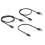 Delock Cabo de dados e carregamento de USB 2.0 Type-A para Micro-B, conjunto de 3 peças, preto