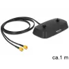 DeLOCK 88739 Base para antena, 2x SMA, cabo de 1 m, preto