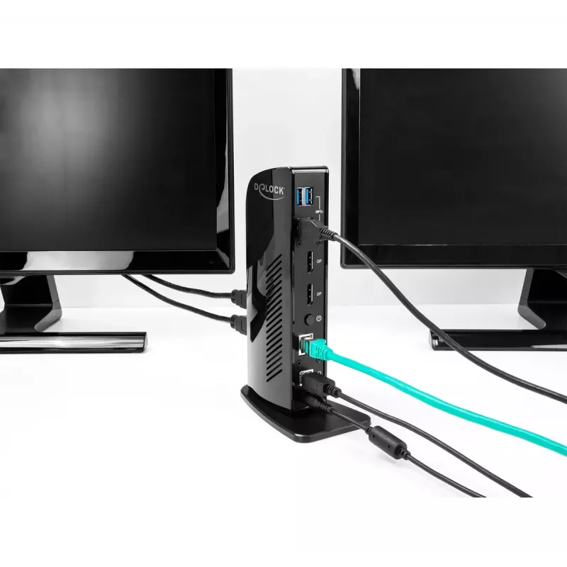 Docking station USB DeLOCK Dual DisplayPort 4K USB 3.2 LAN áudio