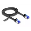 Cabo de rede DeLOCK RJ45 cabo patch plano macho para macho Cat.6A 1 m preto